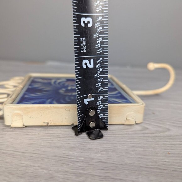 Blue and Off White Metal & Ceramic Tile Wall Hook 8" x 4" - Picture 9 of 9